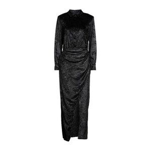 GAëLLE Paris velvet black polka-dot long dress
